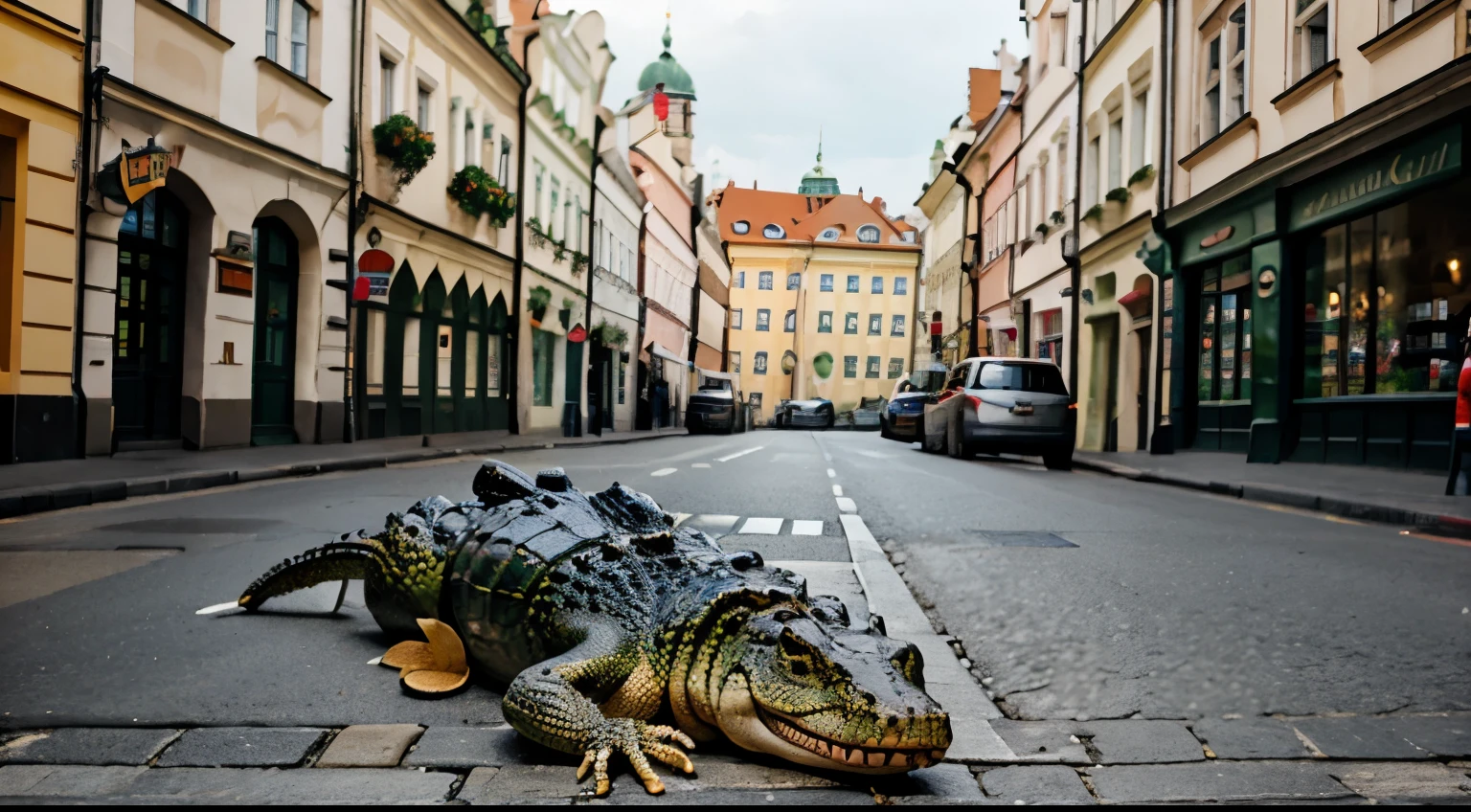 Alligator tourist in Prague