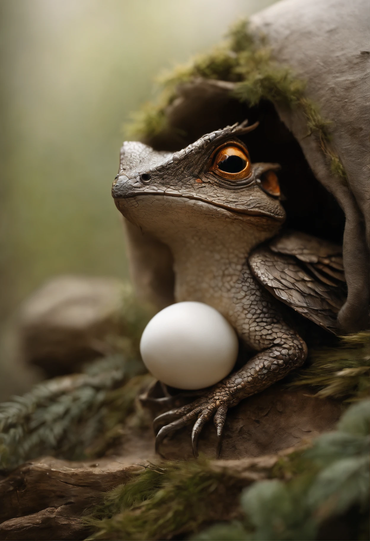 真实感, a painting, Fantastic tale, Christmas style, John Tolkien style, Small painting by Jean-Baptiste Monge, ,little bird sitting in a white eggshell, A Newly Hatched Dragon, ultra realistic 3d illustration, portrait shot, Realistic paleoart photography, extreme close up portrait, closeup portrait shot, highly realistic photo, based on Bob Eggleton, hyper realistic render, hyper realistic render, hyper realistic render, close up portrait shot, adorable digital painting, ultra realistic picture,Jean-Baptiste Monge, anthropomorphic --ar 2:3 --testp -optimistic; Straight hair