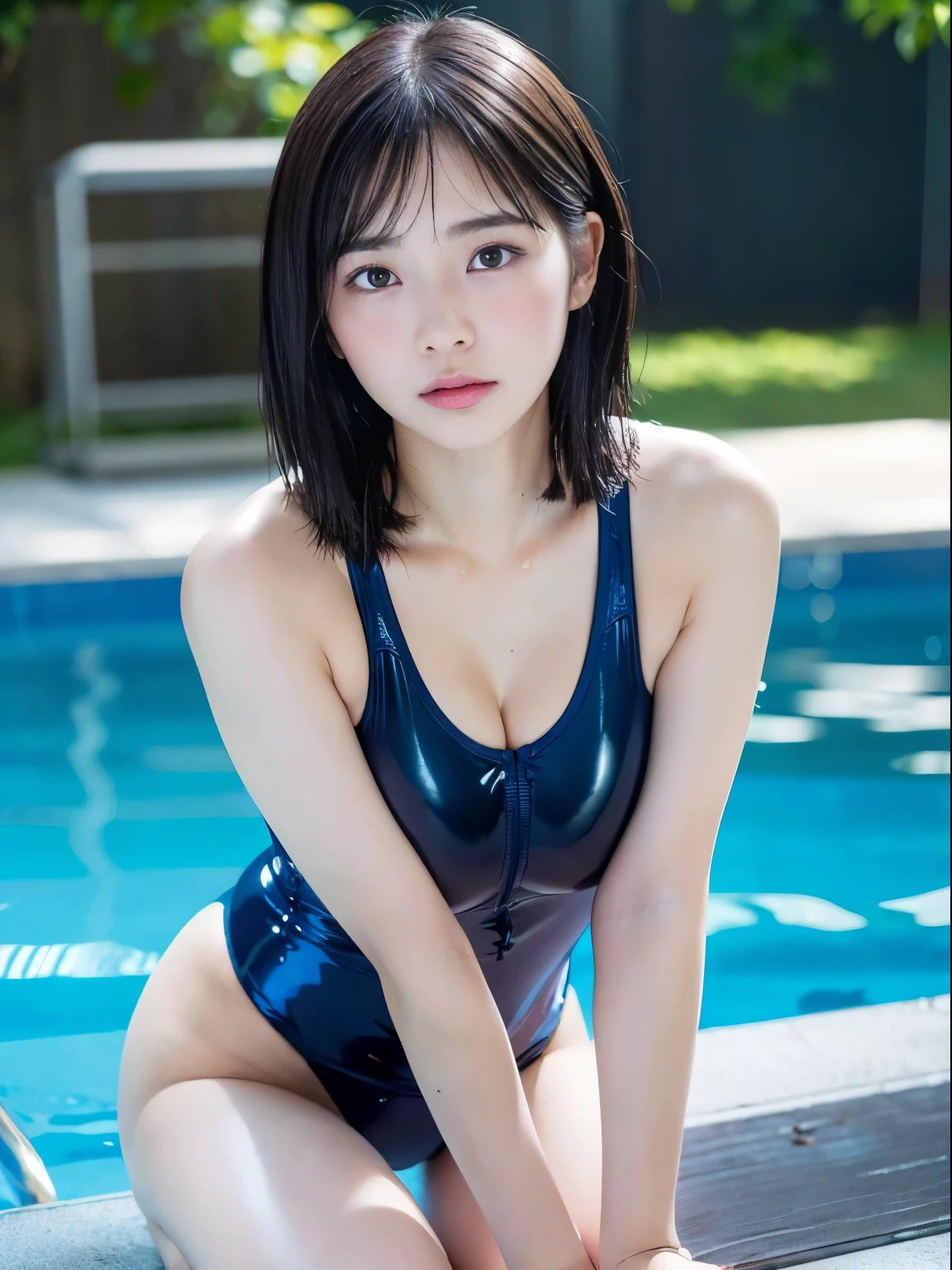 huge titig asax resolution: 1.2), (Ultra HDTV: 1.2), cinematric light, 8K resolution, Detailed eyes and skin, detailed facial features, , (Sharp Focus: 1.2), (Focus on Face:1.2),Perfect Style, Beautiful face, 准确, Anatomically correct, Highly detailed facial and skin texture, Detailed eyes, Double eyelids, Thin eyebrows, Natural cheeks, shinny skin, Fair skin: 1.2, (Glossy lips: 1.4),、 (Shy look: 1.2),Highly detailed facial and skin texture, Detailed eyes , shiny lips: 1.4,Exposed cleavage、red blush、humiliated、impatience、dismay、Frightened、glares、Tears、embarrassed from、Open knees、open one's legs、Dressing、(in poolside)、Wearing sweat、sodden、School swim wear、25-years old、Neat and clean woman 、Shorthair、 Semi-long hair, Normal, upturned breasts, Lying on the floor, Classroom,Black brown hair,blue eyes、(School swim wear)、((School swim wear))、Navy blue swimsuit