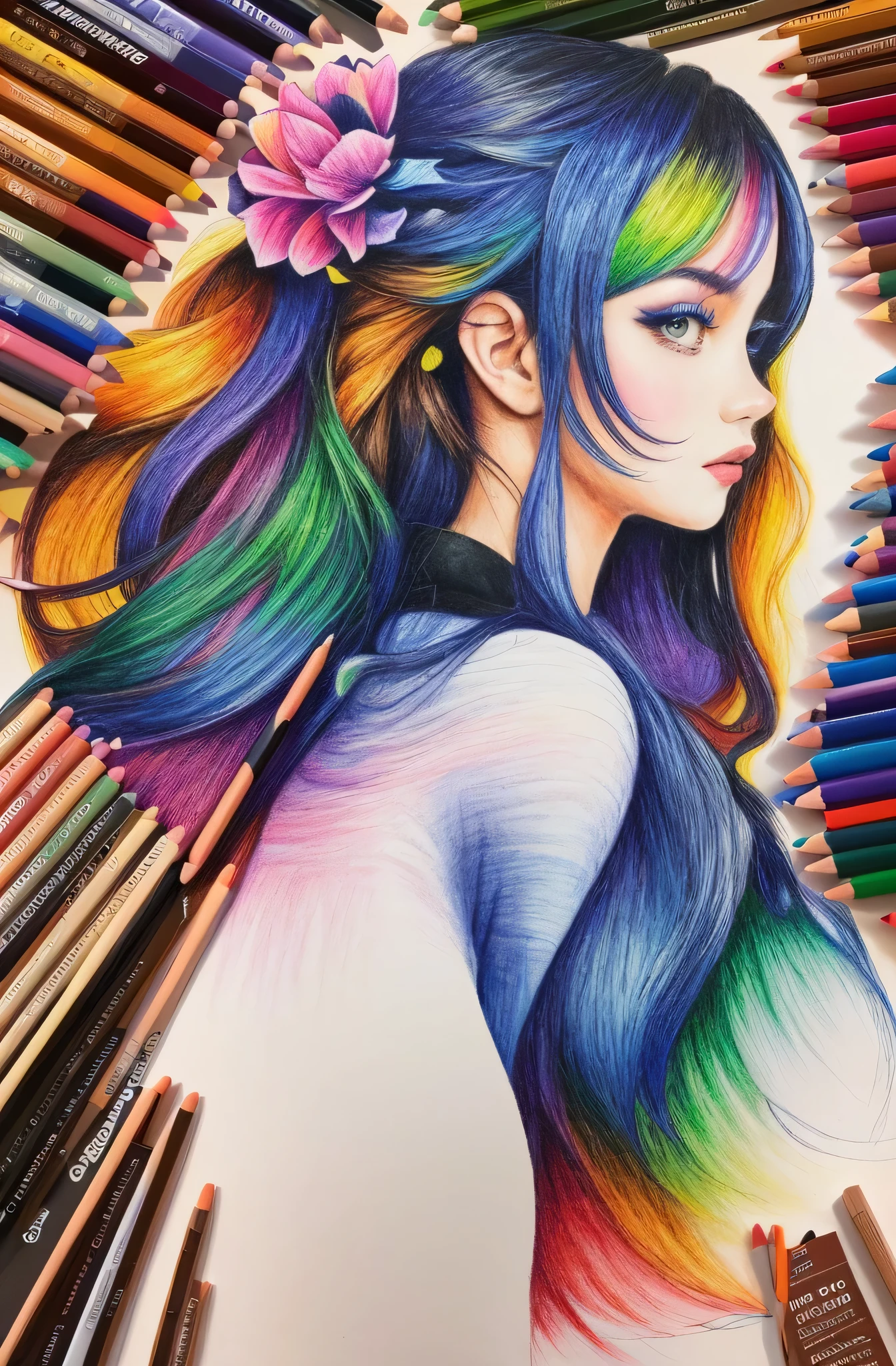 Coloring book using colored pencils, (masutepiece), (Best Quality), (ultra high detailed)