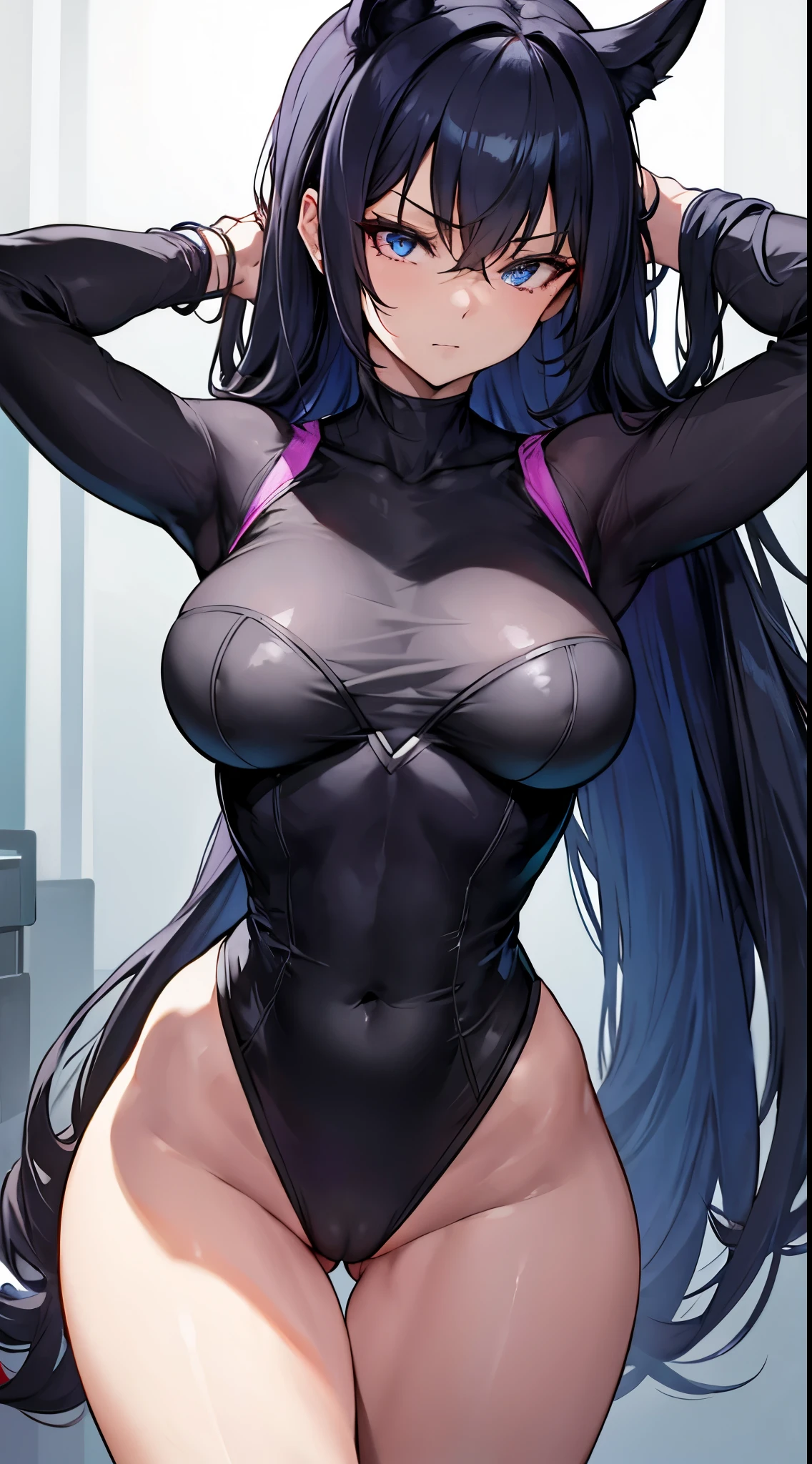 (Very detailed 8k wallpaper), Mid-shot photo of Batgirl, which are full of confidence,  top, short top:1.2, Calm, Modern futuristic clothes, with an intricate, Highly detailed, And dramatic, Cinematic lighting, Bright scene, :1.2, Thigh gap, softlight, :1.3, :1.2, fit girl, lean girl. Dark gray clothes