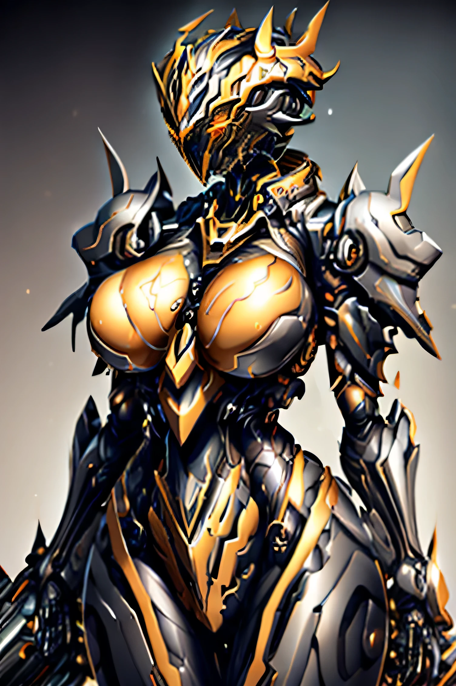 android mature:1.5,body made of metal,Mask,cyberpunked, War Framemecha,masks,cyberpunked,Women&#39;The bodysuit has a golden pattern.、eyes are black and white., 1girl in, breasts,helmet stay piece:1.2), Best Quality, High resolution, unity 8k??, (Illustration:1.0), Beautiful detailed, Extremely detailed, Perfect Lighting, extremely details CG,Glowing eyes,Backlighting, armor,full_armor,War Frame,Horns, fake horns, Looking at the viewer,Solo,Perspective,?huge Brests?Bullshul attack?????trembling?sweat leggs?Drops of sweat?punk clothing?Colossal tits?Drill Hair?1.3?Fishnet,lying on the sheet
