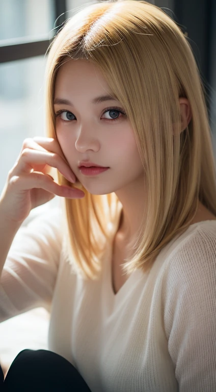 infp young woman, young woman blonde hair, Clean shaved face, masutepiece, Highest Quality, Solo Focus, (Pubic hair shows through:1.04), by lee jeffries 「Nikon D850 Film」Stock Photo 4 Kodak Portra 400 Camera F1.6 lens rich colors hyper realistic lifelike texture dramatic lighting unrealengine trending on artstation cinestill 800