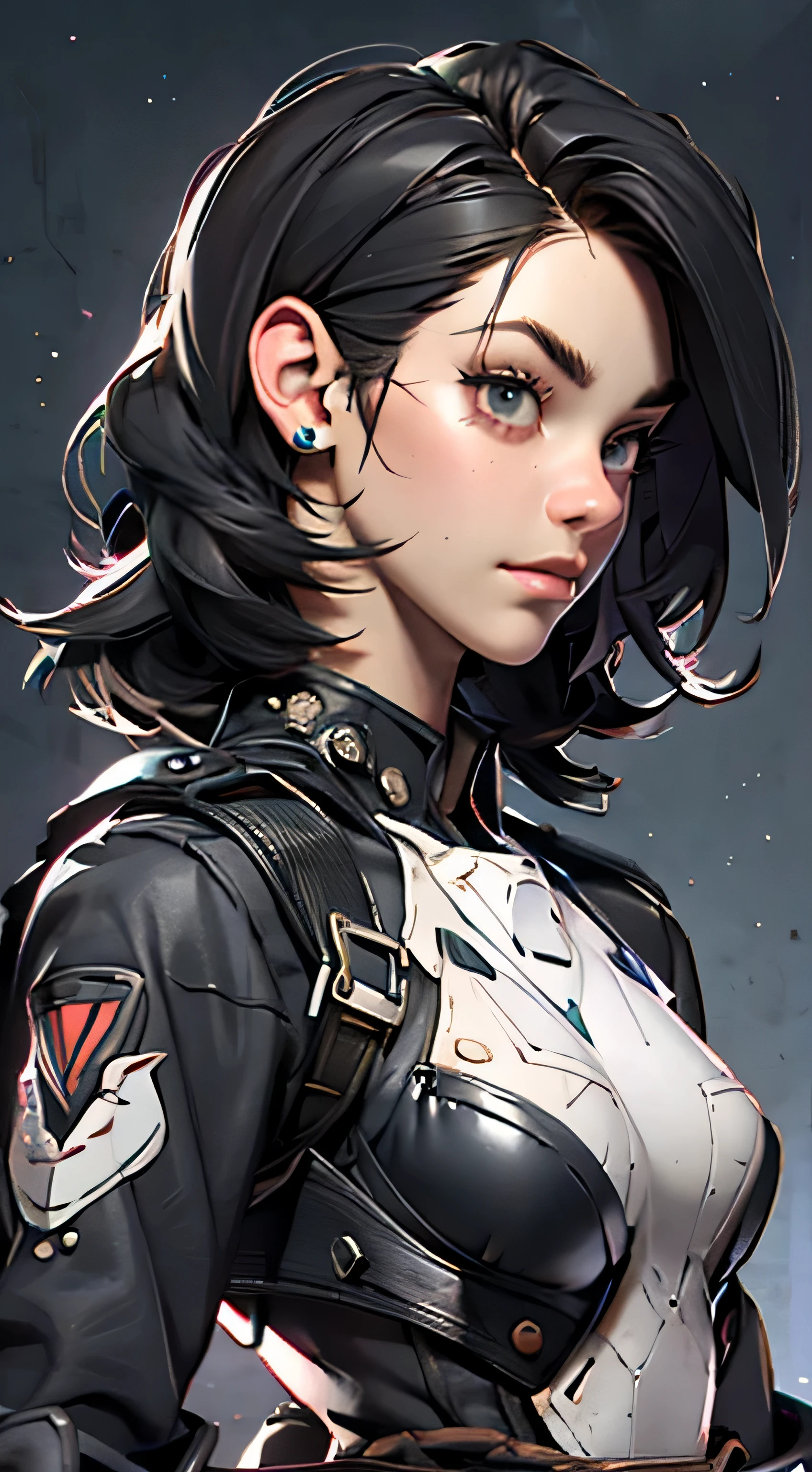 11:23(((Best quality: 1.4))),(Unbeatable masterpiece), (hyper HD),(Hyper-realistic 8k CG)、(dark colored hair) ((( body))), (((1 girl in))), 25-year-old American soldier with perfect body,,Beautiful and well groomed face,muscular body:1.2,detailed solid color jacket, (Pictures from head to thighs), Complex equipment, Dark Green,long trousers,Close-fitting clothes are dark,With white stars and off-white stripes,,,,,Metal electronic parts for armor, Poison tattoos )