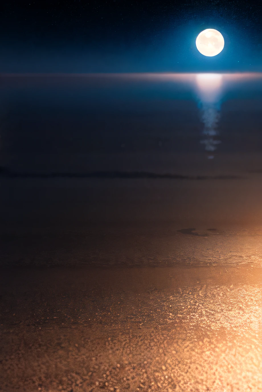 The moonlight shines on the dark earth