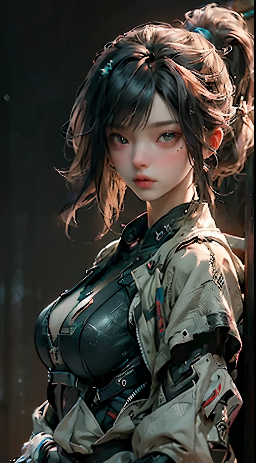 ((top-quality)), ((masterpiece)), (detaileds:1.4), 3D, Beautiful Cyberpunk Woman Image,HDR(HighDynamicRange),光线追踪,NVIDIA RTX,Hyper-Resolution,Unreal 5,sub-surface Scattering,PBR Texturing,excellent details, Ultra-high resolution, (fidelity: 1.4),Postprocess,Anisotropy Filtering,depth of fields,Maximum clarity and sharpness,multi-layer texture,Albedo and specular maps,Surface Shading,Accurate simulation of light-material interactions,perfectly proportions,Octane Rendering,Two-tone lighting,Wide aperture,Low ISO、White Balance、thirds rule、8K RAW、