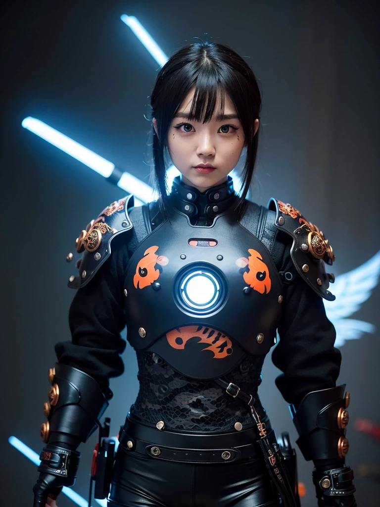 chibi, figure, gothic male cyborg koi fish, electronics, motors, wires, buttons,
lcd, highly detailed, intricate, scifi, amazing, masterpiece,
dystopian, gritty, dark armour, cinematic