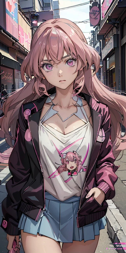 ((anime girl with long pink hair and pink eyes in a pink jacket)), attractive anime girl, beautiful anime girl, beautiful anime woman, photorealistic anime girl render, realistic anime artstyle, seductive anime girl, anime style. 8k, artgerm. anime illustration, detailed digital anime art, beautiful alluring anime woman, digital anime art, realistic anime 3 d style