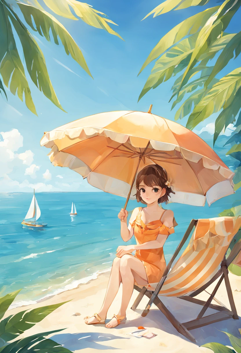Summer, sun, sea, beach, parasol