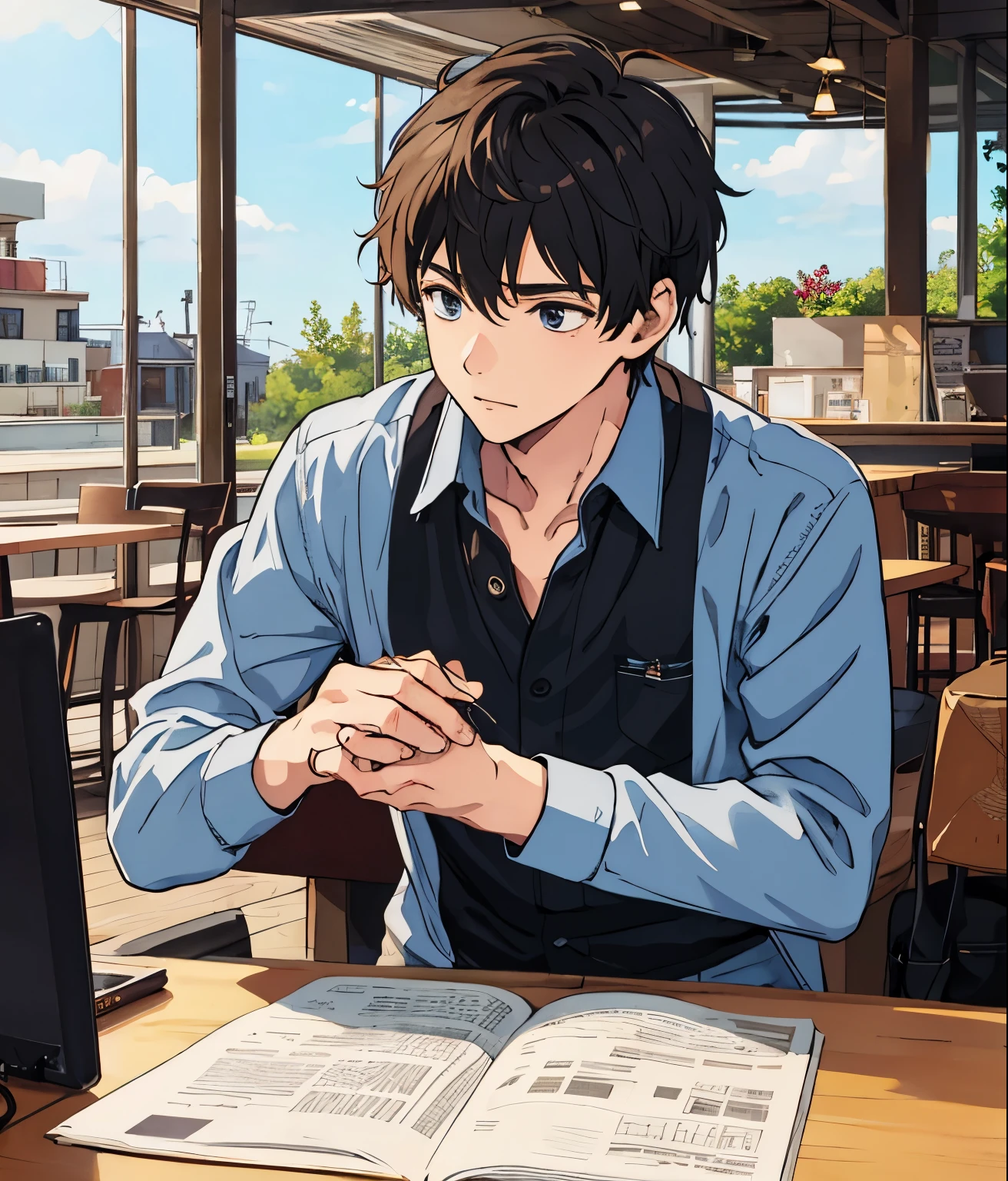 1boy,in the cafee
