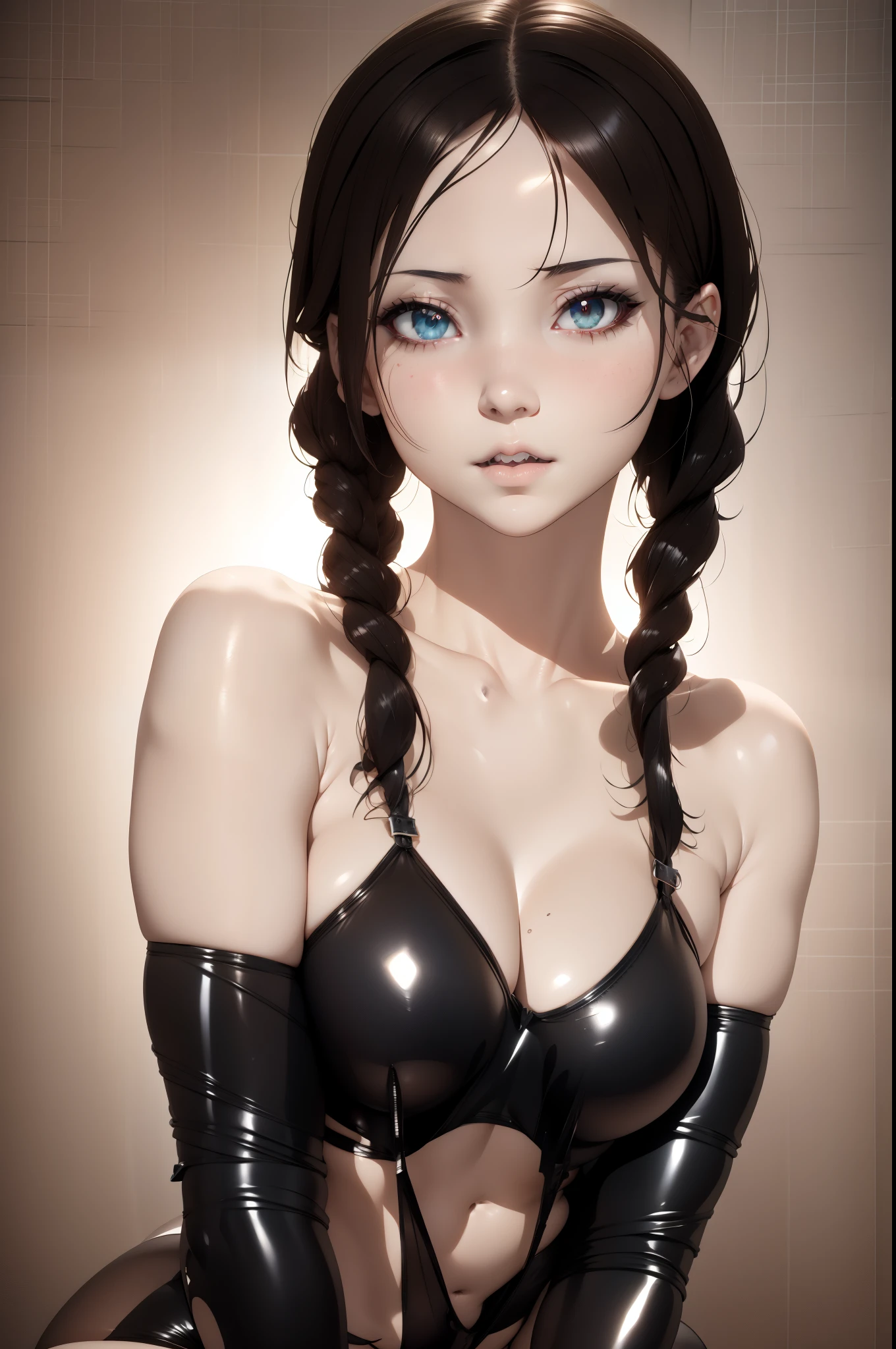 Arabed woman posing in black latex outfit, photorealistic anime girl render, 3 d render character art 8 k, render of a cute 3d anime girl, 3 d anime realistic, ArtGerm ; 3d unreal engine, Smooth Anime CG Art, 3d anime girl, seductive tifa lockhart portrait, artwork in the style of guweiz