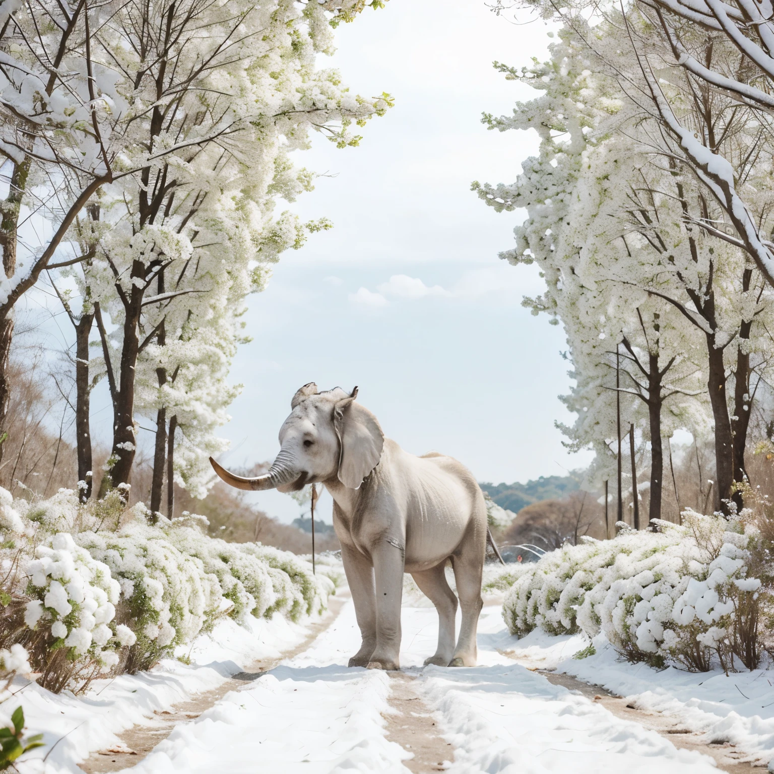 Livro para colorir um elefante na floresta em estilo cartoon , linhas grossas , ((((fundo branco)))) , dashes only