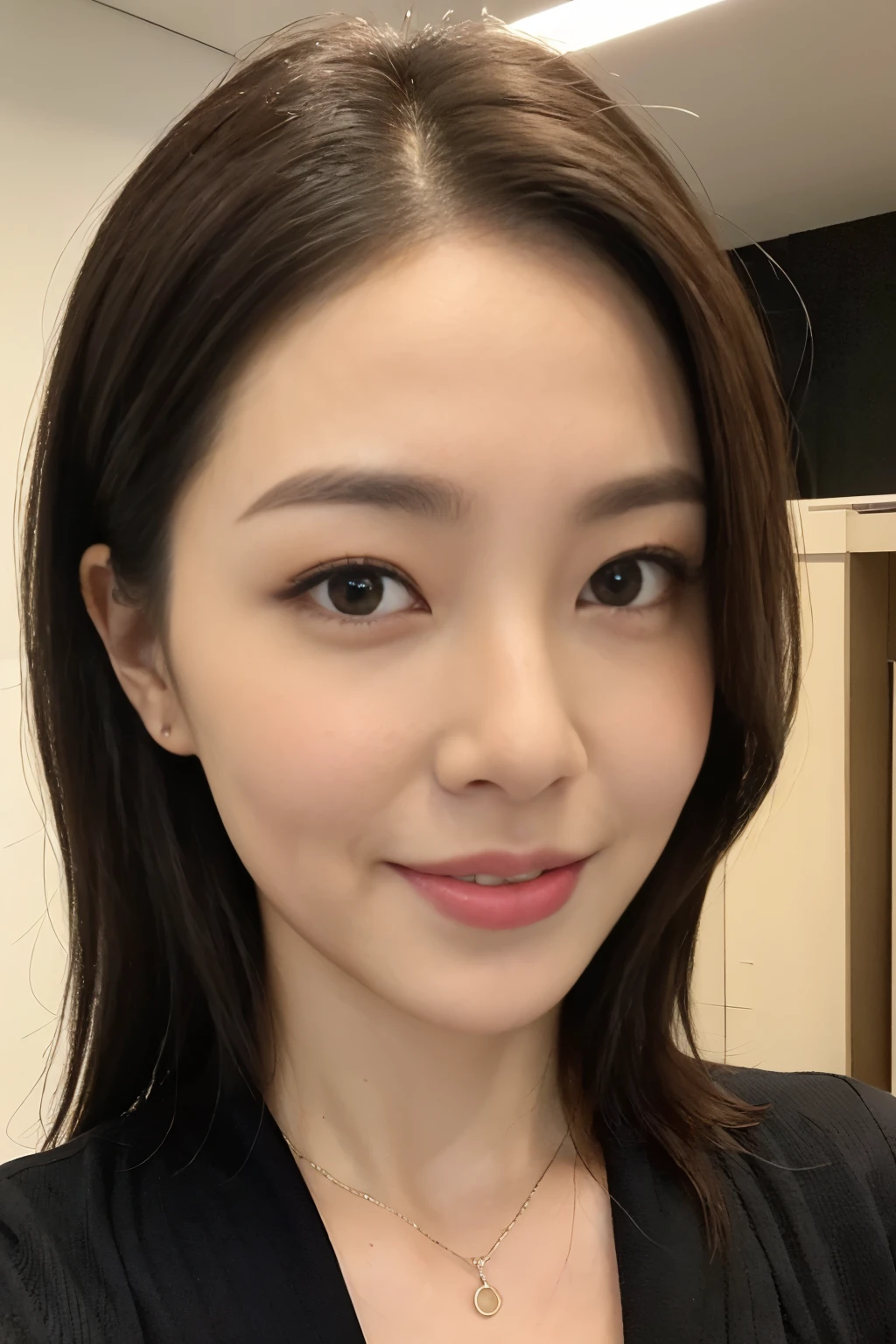 femele1People only、Upper body naked、I'm not wearing anything、ample breasts、Rich Perfect Style、an legs、A slight smil、cute face、glowy skin、double eyelids for both eyes、Natural makeup、
