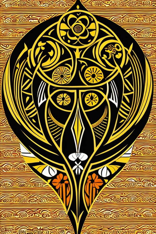 Logotipo de simbologia ,with African pattern, african orisha religion, mais cores