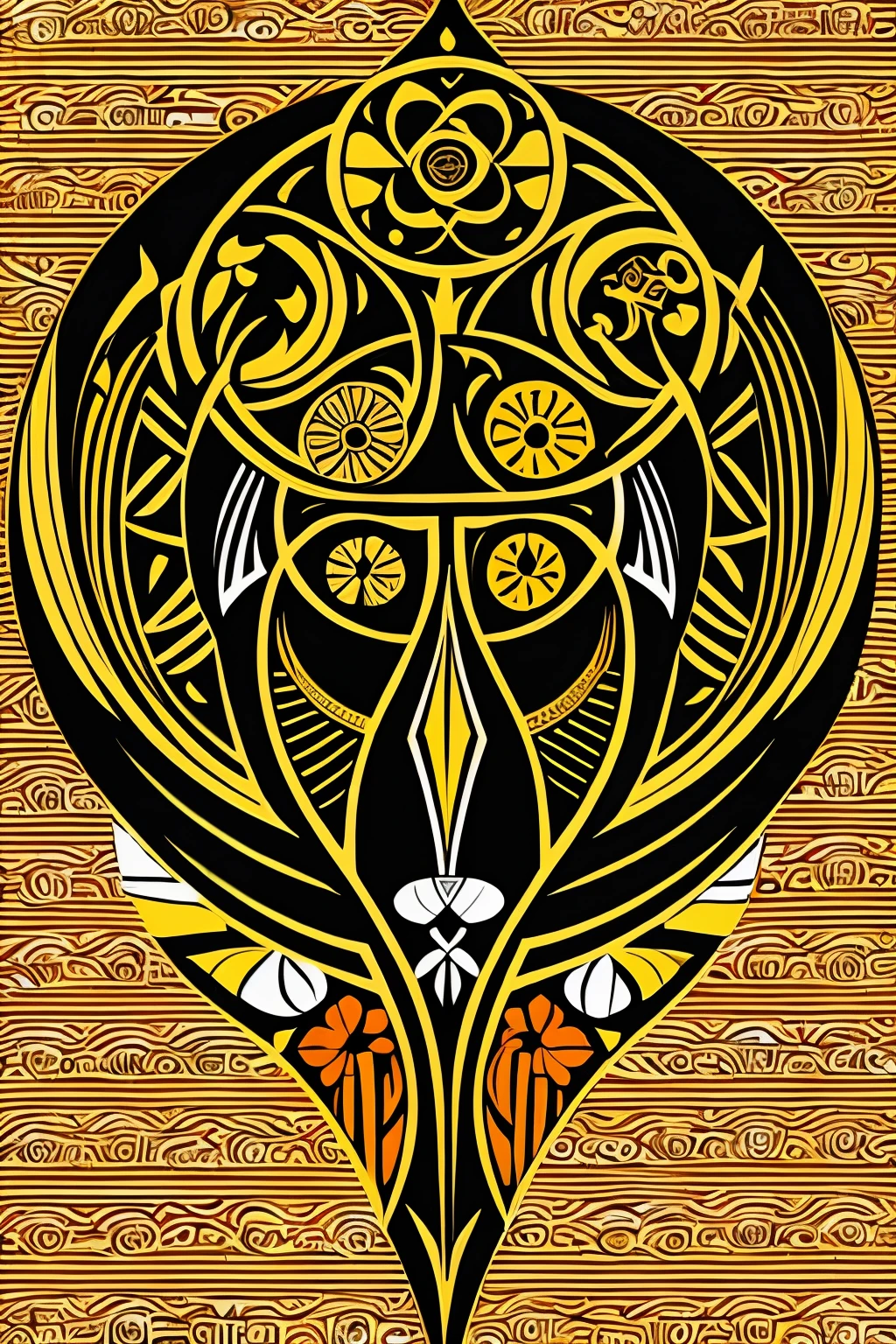Logotipo de simbologia ,with African pattern, african orisha religion, mais cores
