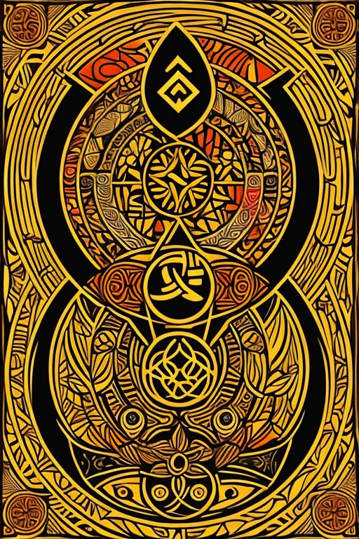 Logotipo de simbologia ,with African pattern, african orisha religion, mais cores