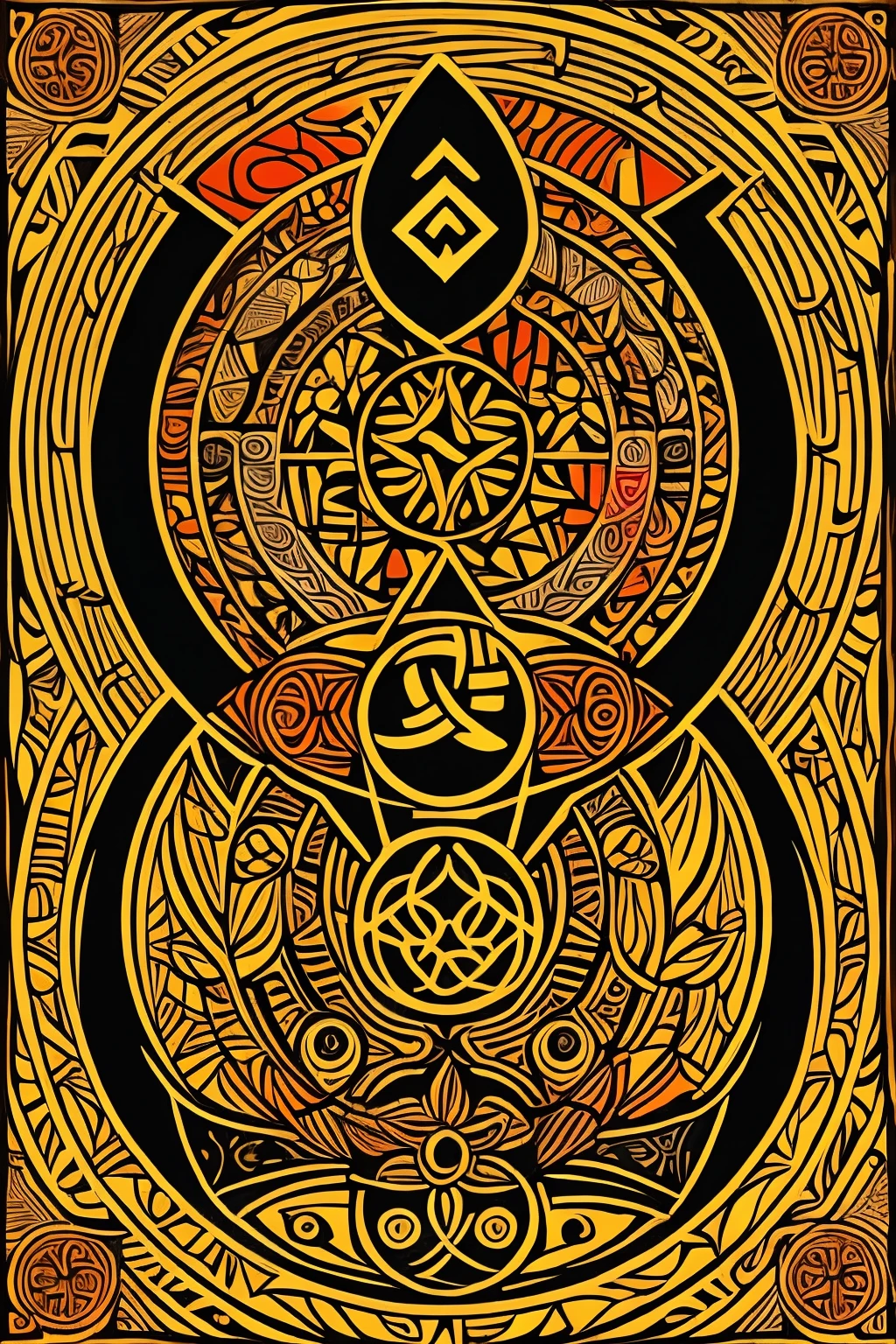 Logotipo de simbologia ,with African pattern, african orisha religion, mais cores