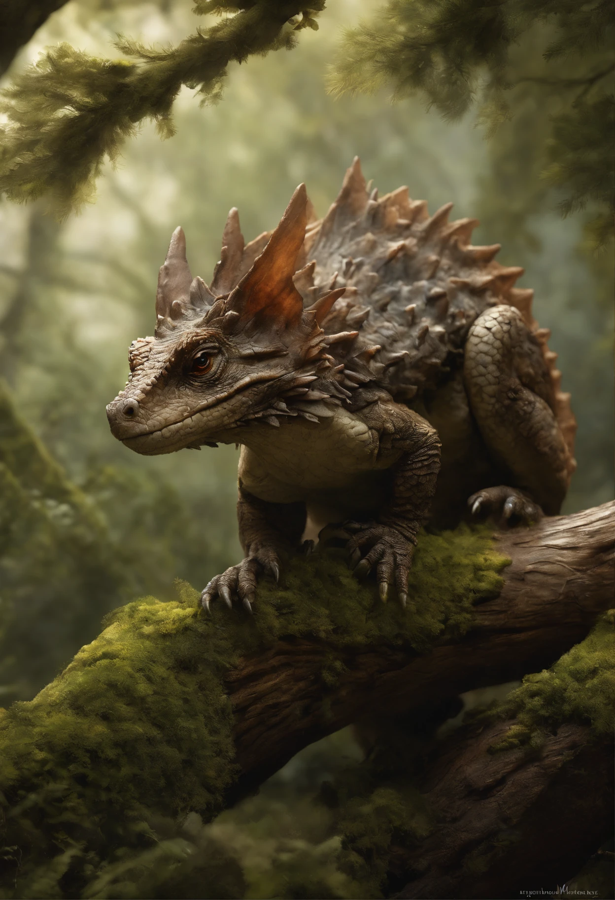 真实感, dark fantasy style, John Tolkien style, Small painting by Jean-Baptiste Monge, small hairy carnivorous dragon, sitting on an oak branch, A Newly Hatched Dragon, ultra realistic 3d illustration, portrait shot, Realistic paleoart photography, extreme close up portrait, closeup portrait shot, highly realistic photo, based on Bob Eggleton, hyper realistic render, hyper realistic render, hyper realistic render, close up portrait shot, adorable digital painting, ultra realistic picture ,The city, megalopolis, city trail, big house, glass skyscraper, Jean-Baptiste Monge, anthropomorphic --ar 2:3 --testp -optimistic;