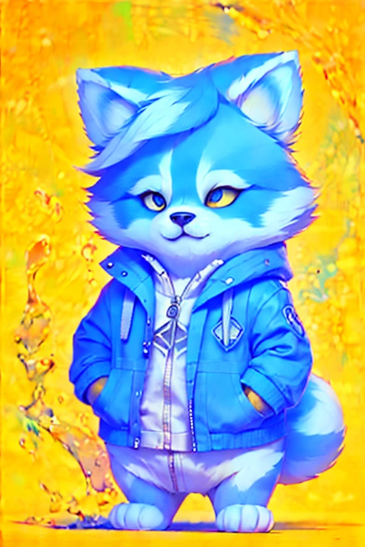 Shetland Husky dog Cyberpunk