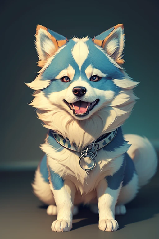 Shetland Husky dog Cyberpunk