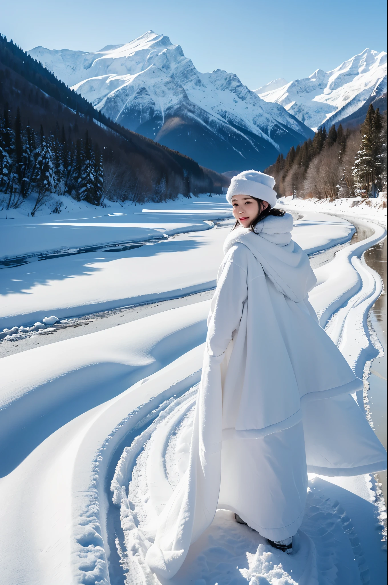 Suddenly, people have been in their hearts,Looking back, the mountains and rivers are already frozen, and it would be as if they were both covered in snow,In this life, we can all have white heads together. If snow can replace them,,Where can there be sad people in the world?