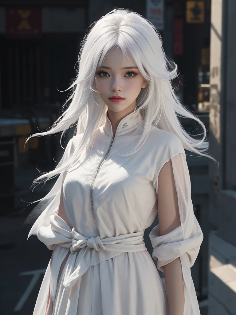 Close-up of woman with white hair and white mask、beautiful character painting、guweiz、Artwork in the style of Gwise、white haired god、Jan J、epic exquisite character art、Stunning character art、Fanchy、Uzunsifan、Guweiz on the Pixiv art station,Faces of reality,Real people,Photo quality,Real person footage captured on camera,Shooting from the waist up,Live-action feeling,Quite light clothing,see-through underware,