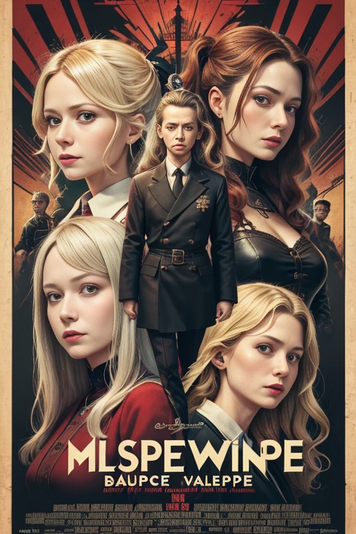 (masutepiece, Best Quality), Gwyneth Paltrow、8K Wallpaper, Highly detailed, poster for, krampus, Vintageホラー, 1940's, クリスマスホラースリラー映画のposter for, Bauhaus, shapes, lines, Abstract, propaganda, Gothic, 映画poster for, Vintage,