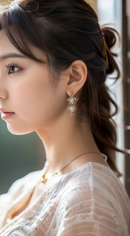 ((Realisticity: 1.2)), ((The highest resolution: 8K UHD)), Best Quality,masutepiece,hight resolution,nffsw, ((1 super detailed and ultra-realistic girl)), ((とても美Right女王のまばゆいばかり, Super realistic, and ultra detailed)),((White skin, Beautiful, Smooth, zora々Right, hyper realistic and hyper detailed )), Long hair, ((hyper realistic and hyper detailedなドレス)), Solo, ((Super realistic, Super beautiful, Gorgeous and ultra-detailed jewelry)), ((Super beautiful, hyper realistic and hyper detailedな白のセーターとブルーのジーンズ)), ((Super beautiful, Super realistic, Ultra Detailed Diamond Filled Earrings)), ((Super beautiful, hyper realistic and hyper detailedなダイヤモンド充填ヘアオーナメント)), ((超美Right全身, Super beautiful, hyper realistic and hyper detailed)), ((Oversized, hyper realistic and hyper detailedな福岡城跡)) ((Super beautiful, Super beautiful, hyper realistic and hyper detailedなヘアーバン)), ((Super beautiful, hyper realistic and hyper detailedな茶色の髪)), ((Asian Women))Candid, photograph, hight resolutionであり, 8K4K,Bokeh,