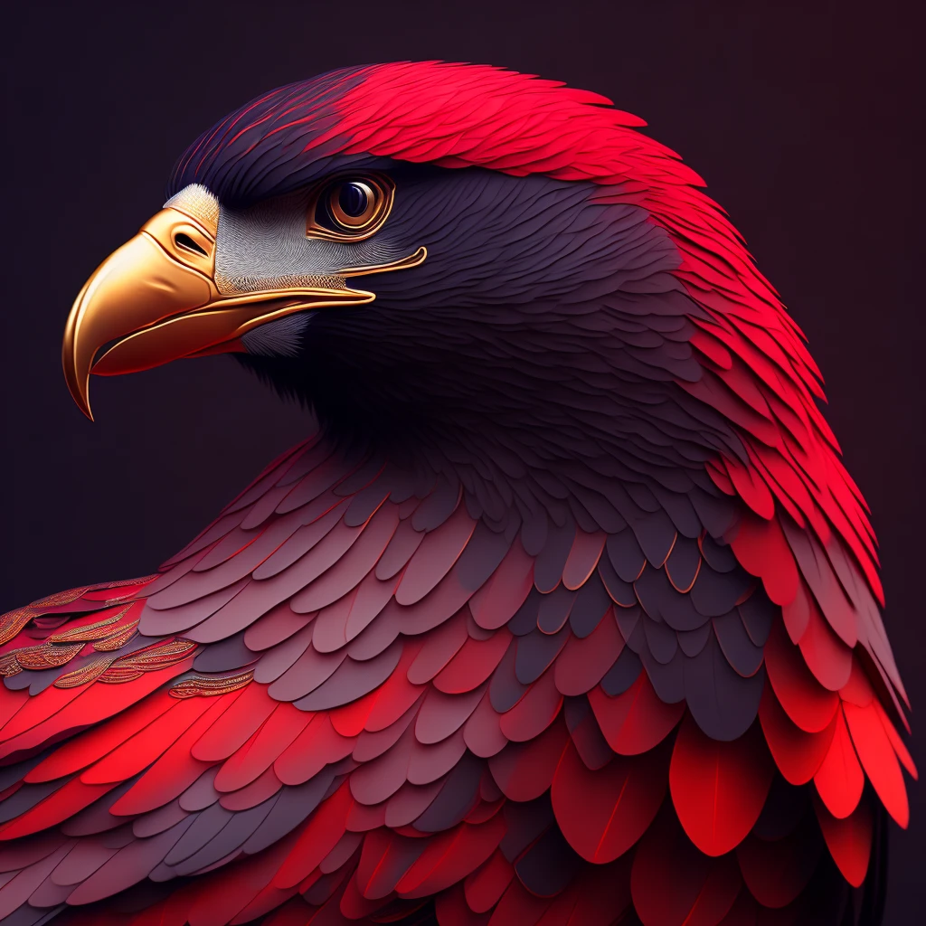 intricate and colorful, (digital painting:1.2) giant eagle, scarlet and gold plumage, head on, flying with talons extended, concept art, octane render, trending on artstation,  iolibt, vfx, Blender and Photoshop, octane render, excellent composition, cinematic atmosphere, dynamic dramatic cinematic lighting, aesthetic, very inspirational, arthouse