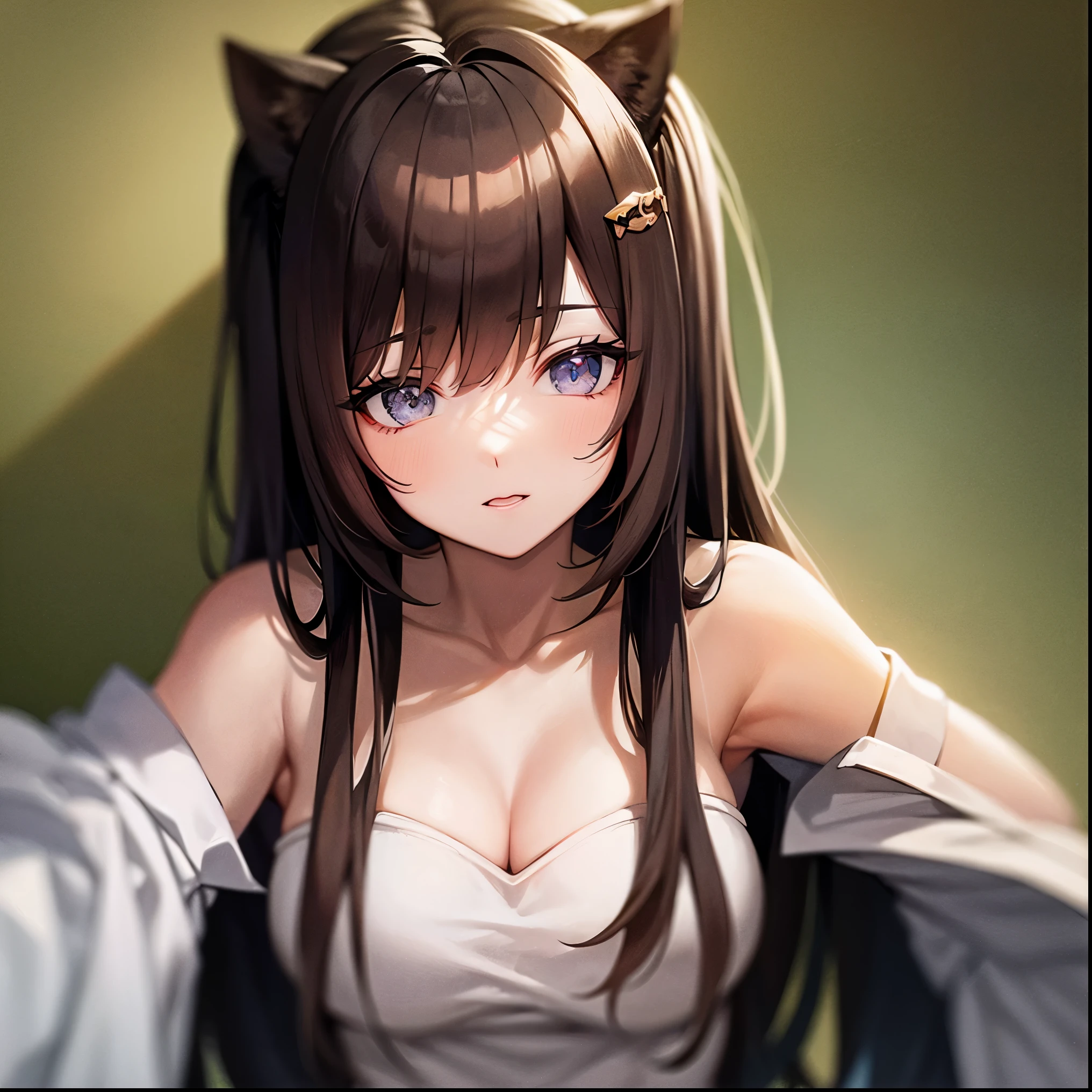 Anime girl with cat ears and a white dress, beautiful anime catgirl, artwork in the style of guweiz, cute anime catgirl, anime moe art style, kawacy, anime catgirl, attractive cat girl, guweiz on pixiv artstation, Very Beautiful Anime Cat Girl, guweiz, Smooth Anime CG Art, Anime girl with cat ears dressed as Santa
