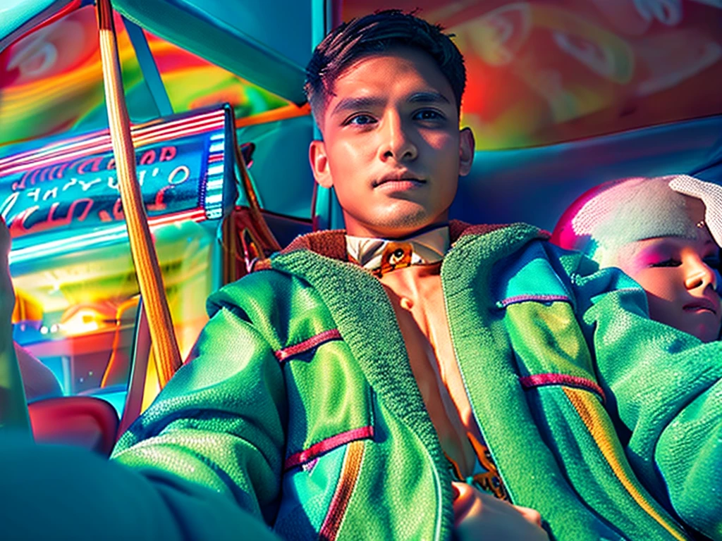 Change background., cyborg, handsome boy, 8k ultra realistic with same face
