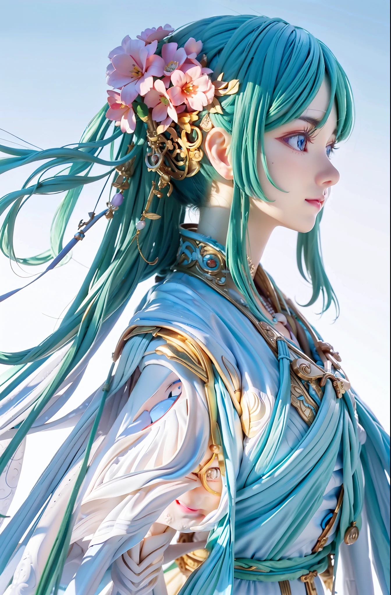 Chinese hair bun, Oriental antiques, cute and beautiful {russian} blue eyes girl in spaceship and spaceship,As well as UFOs wearing clothes with geometric sacred symbols, In Earth orbit, aurora borealis, Ultra-realistic soft sunlight lighting, {smooth soft skin}, sharp vision, Beautiful and complex {in pink、white and pastel blue hair}, soft pink lips, Symmetrical face, anime big blue eyes, gentlesoftlighting, Gently {smile shy}, adorable smile, looking at the camera in, The is very detailed {Reflective eye protection, Soft light shines from behind, {Sacred geometry and geometric symbols on face}, As estrelas, Skysky, sacred geometry, Light language rescue background, neonlight, (lightroom) Red:68% blue:41% Green:37% filmgrain_minimum, textur:+25%, clear: +40%, to contrast:+15%, shadowing: +11% , Sharpen:100%