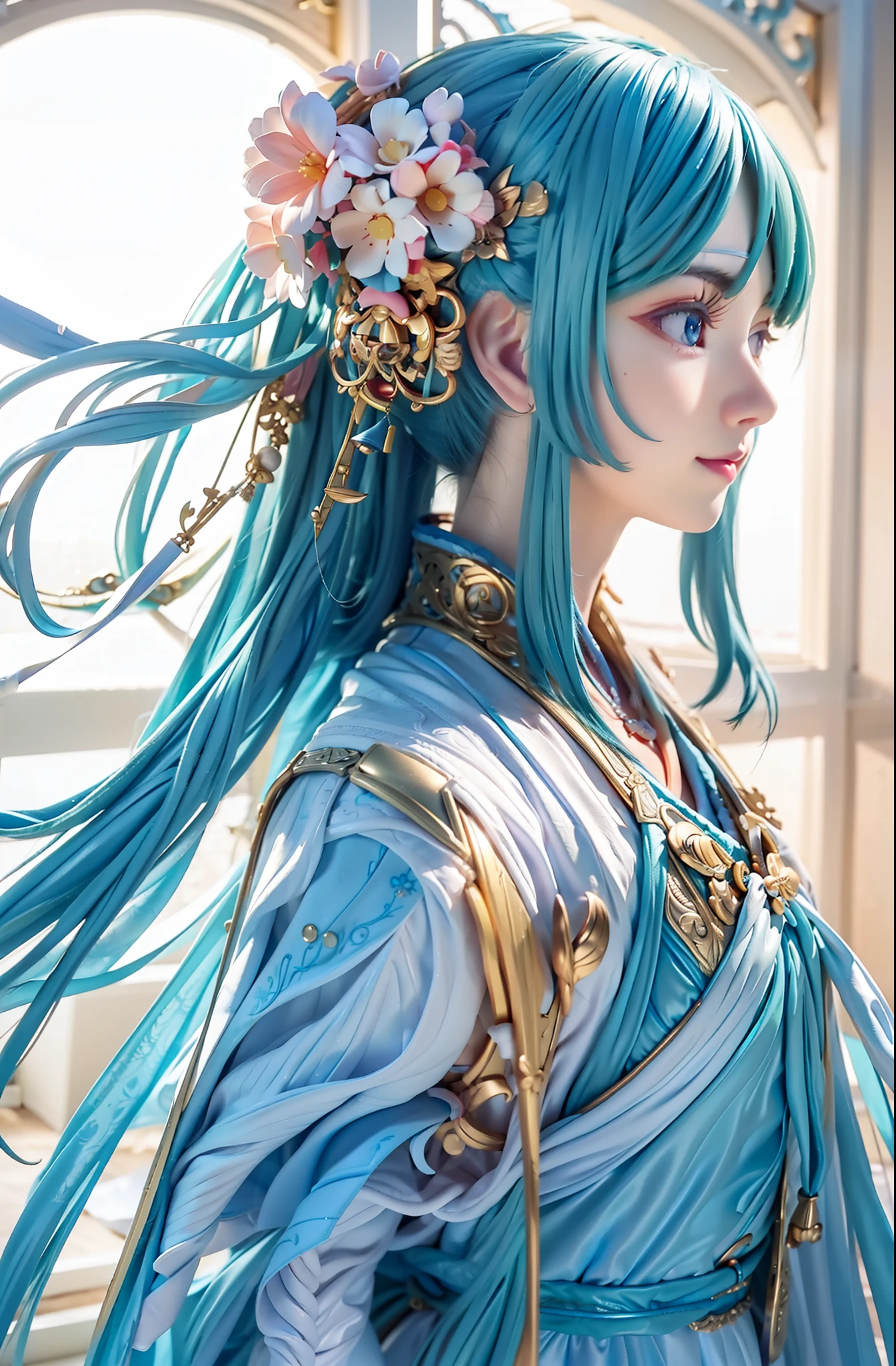 Chinese hair bun, Oriental antiques， cute and beautiful {russian} blue eyes kid girl in spaceship and spaceship，As well as UFOs wearing clothes with geometric sacred symbols, In Earth orbit, aurora borealis, Ultra-realistic soft sunlight lighting, {smooth soft skin}, sharp vision, Beautiful and complex {in pink、white and pastel blue hair}, soft pink lips, Symmetrical face, anime big blue eyes, gentlesoftlighting, Gently {smile shy}, adorable smile, looking at the camera in, The is very detailed {Reflective eye protection, Soft light shines from behind, {Sacred geometry and geometric symbols on face}, As estrelas, Skysky, sacred geometry, Light language rescue background, neonlight, (lightroom) Red:68% blue:41% Green:37% filmgrain_minimum, textur:+25%, clear: +40%, to contrast:+15%, shadowing: +11% , Sharpen:100%