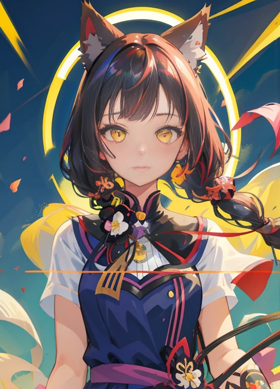 A woman with cat ears and a blue dress, beautiful anime catgirl, ayaka Genshin impact, anime catgirl, cute anime catgirl, Anime girl with cat ears, ayaka game Genshin impact, very beautiful anime cat girl, keqing from Genshin impact, anime cat, detailed anime character art, Rin, Genshin, inspired by Leng Mei