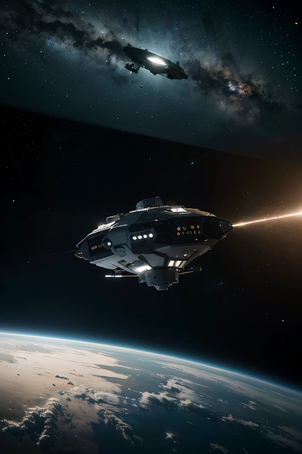 Through cutting-edge artificial intelligence, create a visually stunning image that captures the influence of innovation in space exploration. Highlight the evolution of propulsion technologies, showing advanced spacecraft sailing through the cosmos. Explore advanced levels of detail to depict innovative space habitats, reflecting a futuristic vision of life beyond Earth. Adopt a cinematic style to convey the dynamism of exploration, capturando momentos emocionantes, whether during the discovery of new planets or carrying out pioneering experiments in space. Certifique-se de que a imagem inspire um senso de maravilha e possibilidade, revealing the transformative impact of innovation on the final frontier.
