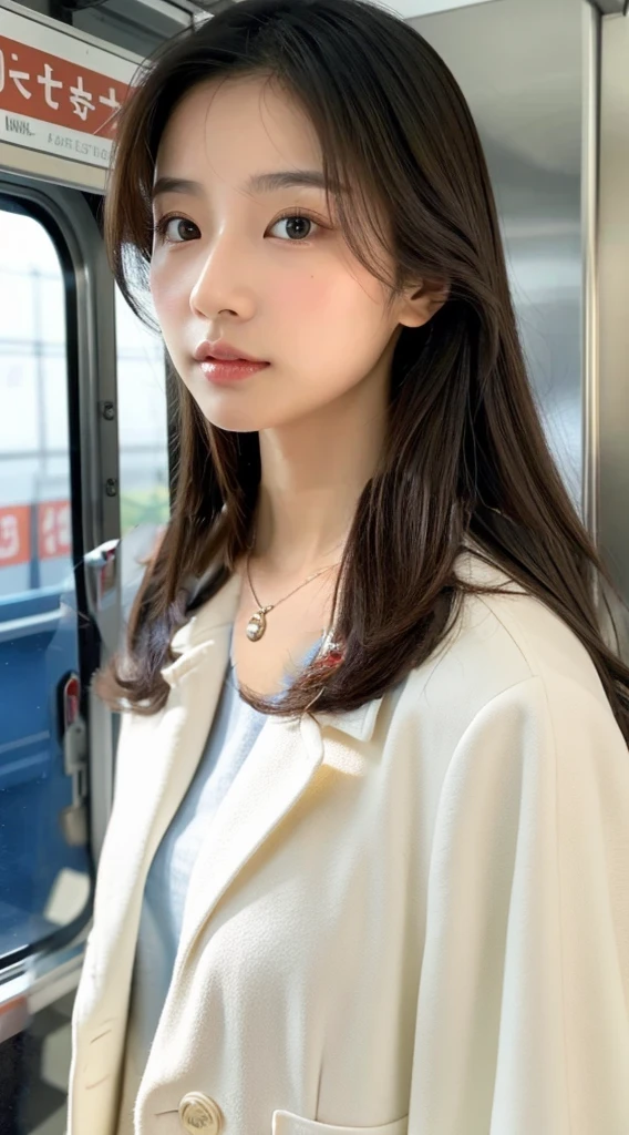 woman wearing a white coat
