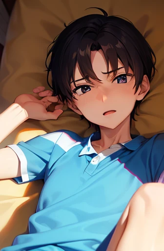draw shinji from evangelion jacking off his penis