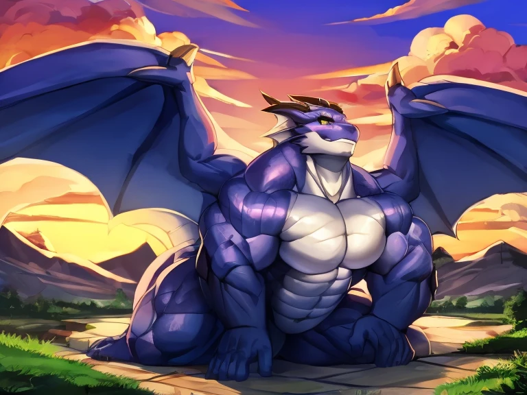 by bebebebebe, by spuydjeks, by spikedmauler, by moonrick, (masterpiece), (best quality), (sfw), giant dragon, giantess, dragon, male, male anthro dragon, anthro dragon, wholebody, scaled, scale skin, giant wings quarter view head, fullbody, big pec, abs, sixpack, by amethystdust, landscape, labs, buildings, smooth pec, large pec, hyper pec, large thick tail, long tail, rumbling, tail shaking, dacing, large horn, spiked head, dragon, lionclothes