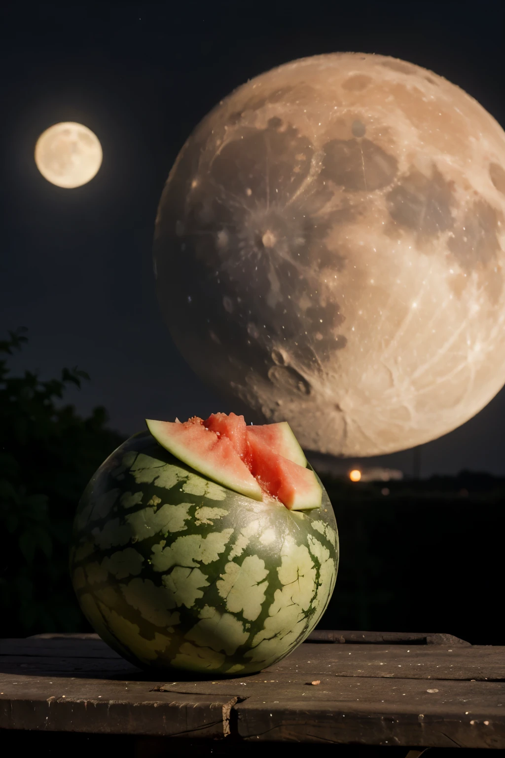 watermelon in moon, night