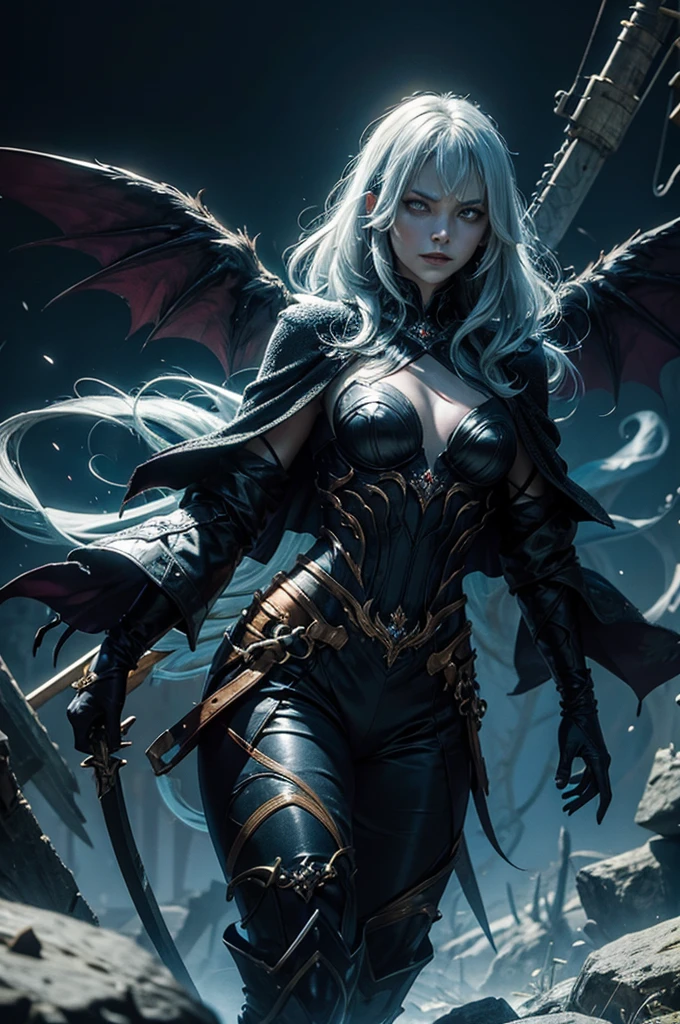 Photo of a cruel cosmic fallen demon,grausam,wicked,, Leuchtend helle Augen, biolumineszierend, gruselig, re, HELL SENT, Sehr leuchtende Farben, Lichtteilchen, with glowing light, , UHD-Hintergrundbild schrecklich,Full body image,Demonic Wings,Evil glows, evil grin,