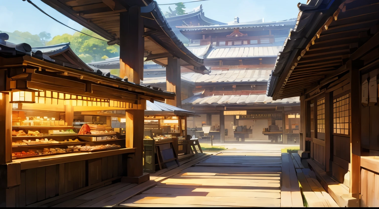 tradisional market in japanese fantasy timeline