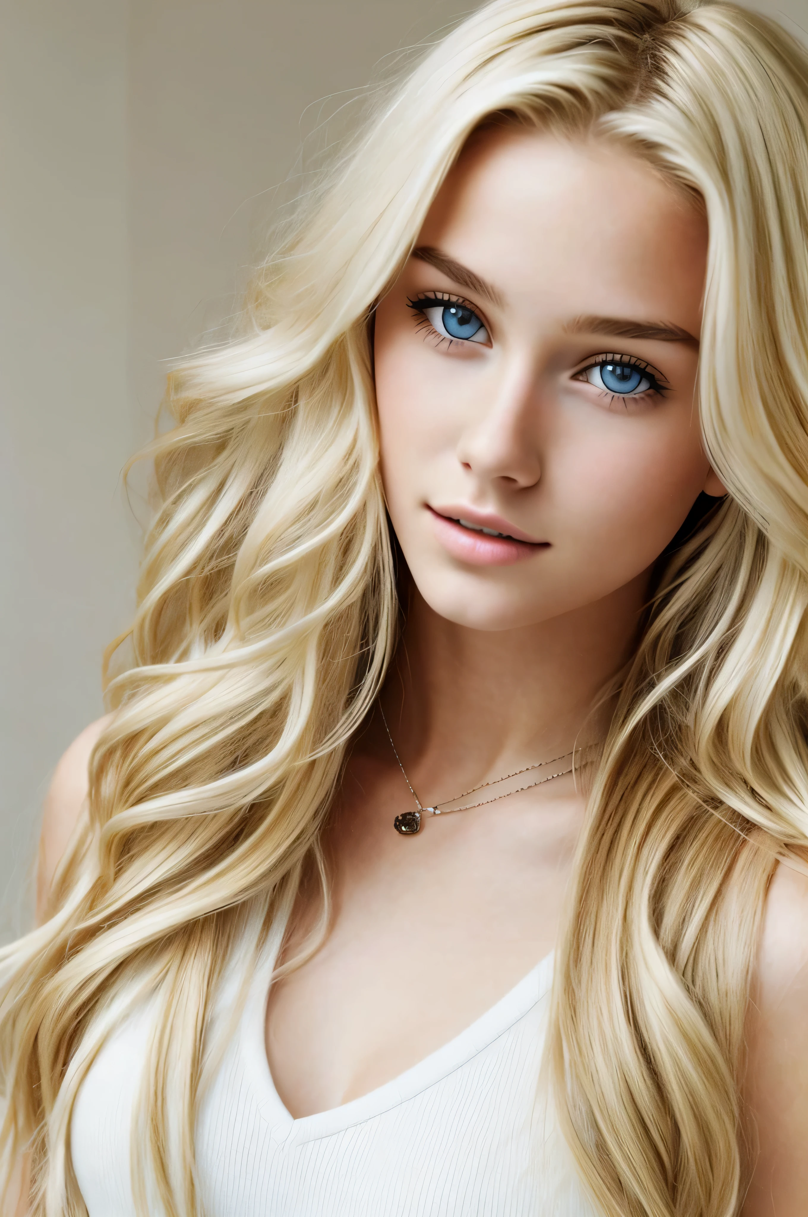 a -yeld ble girl and be very beautiful and realistic. to see almost his whole body.
