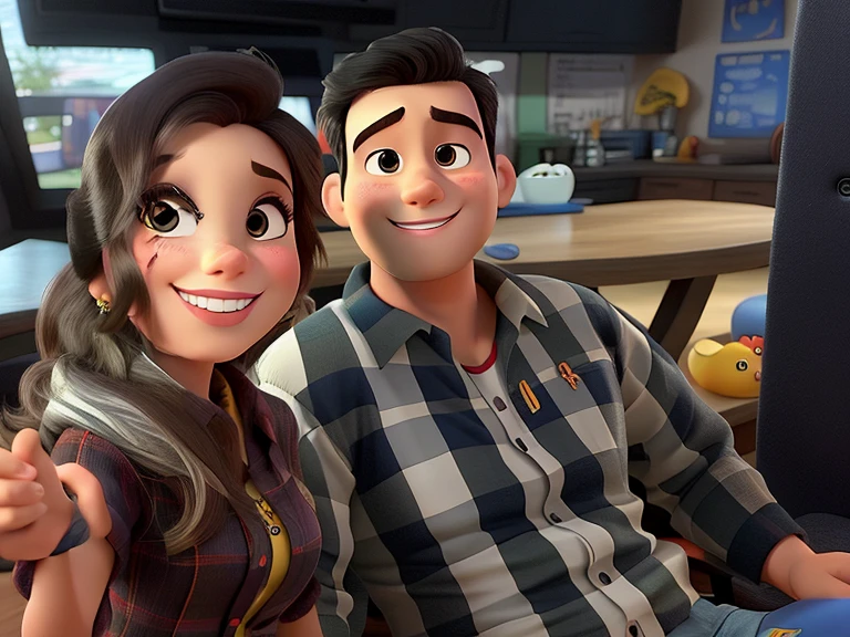 Um casal estilo disney pixar, alta qualidade, melhor qualidade