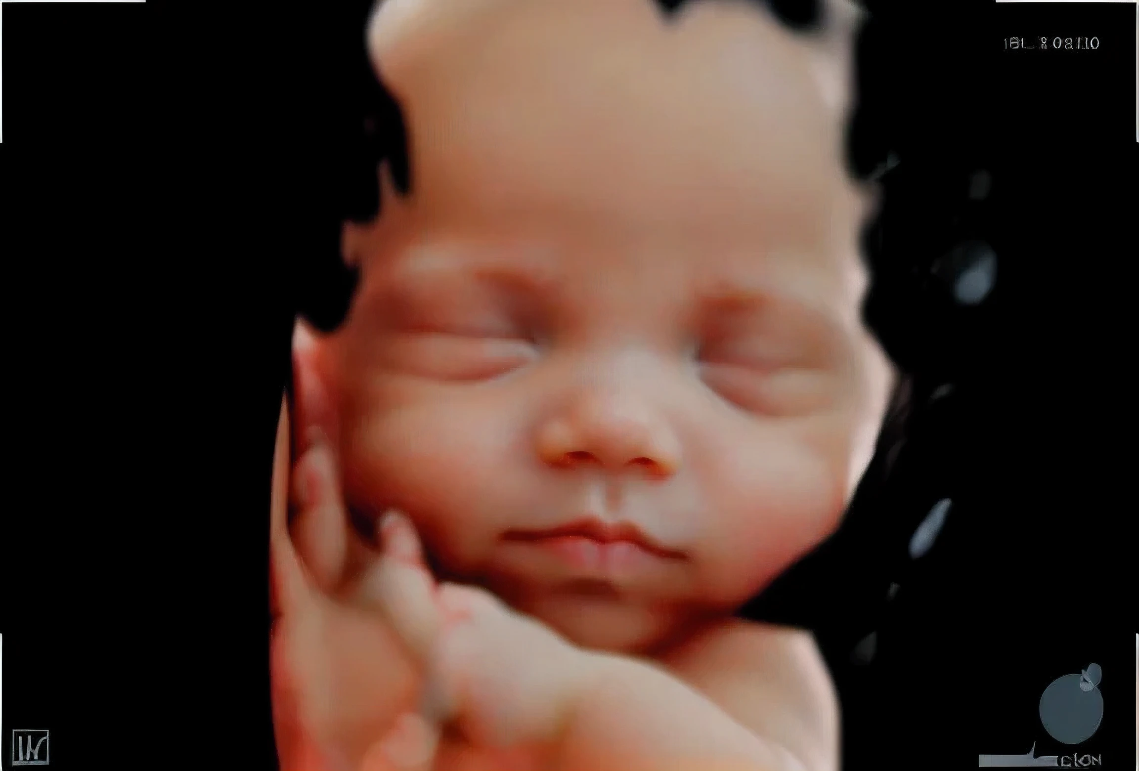 portrait, sleeping baby, inside womb, rosy face, hd, realistic, cute, baby boy, 8k, uhd, high quality, sharp focus, The composition beautiful rich and bright