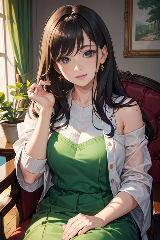Ritsuko takahashi, mujer de serie animada jigoku sensei nube, maestra ritsuko(obra maestra: 1.3), (Maximum resolution: 1.2), (Ultra HDTV: 1.2), Luz de cine, Ultra HDTV, (Ojos y piel detallados), (Detailed facial features), HDR, 8K resolution, foco nítido: 1.2, Estilo perfecto, Cara hermosa, preciso, Anatomically correct, Highly Detailed Face and Skin Texture, ojos detallados, ojos rojos, 二重まぶた, cejas finas, Delineador de ojos Glitter: 1.2, Mejillas naturales, piel brillante, piel clara: 1.2, Small bright necklace and earrings, (labios brillantes: 1.4),
QUEBRAR,
Vista en primera persona, (vestido verde claro:11, with a yellow sweater:1.1), Cabello negro con brillos verdes (sonrisa suave:1.2), (sonrojarse), inocente y linda chica, (Hair in a high position, cabello lacio, por el negro, flequillo que fluye diagonalmente), por el ancho,
QUEBRAR,
(Disparo de vaquero: 1.2), cuerpo completo, ((desde abajo:1.3)), foto de cuerpo completo, piernas lindas y sexys, (focus on face), ((Very intimate relationships: 1.2)), (senos grandes:1.1), (figura esbelta, Firmas ABS, senos firmes:1.1), beautiful collarbone,
QUEBRAR,
(((en el aula por la noche:1.2)), (mirando al espectador:1.2)), ((De pie con pose seductora que sobresale de los senos:1.3)),
