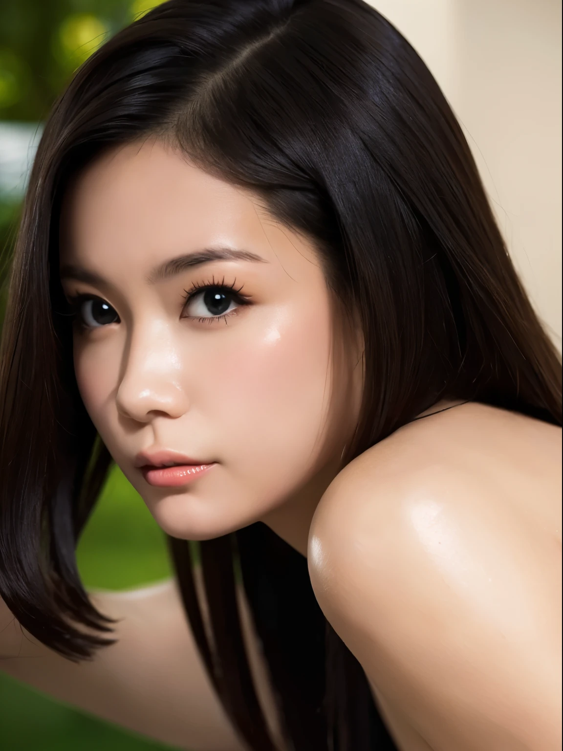 40 years、portlate、独奏、美丽的面容、medium sidecut、foco nítido、masterpiece, 最hightquality, hightquality, hight resolution、((facial close-up))、A dark-haired
