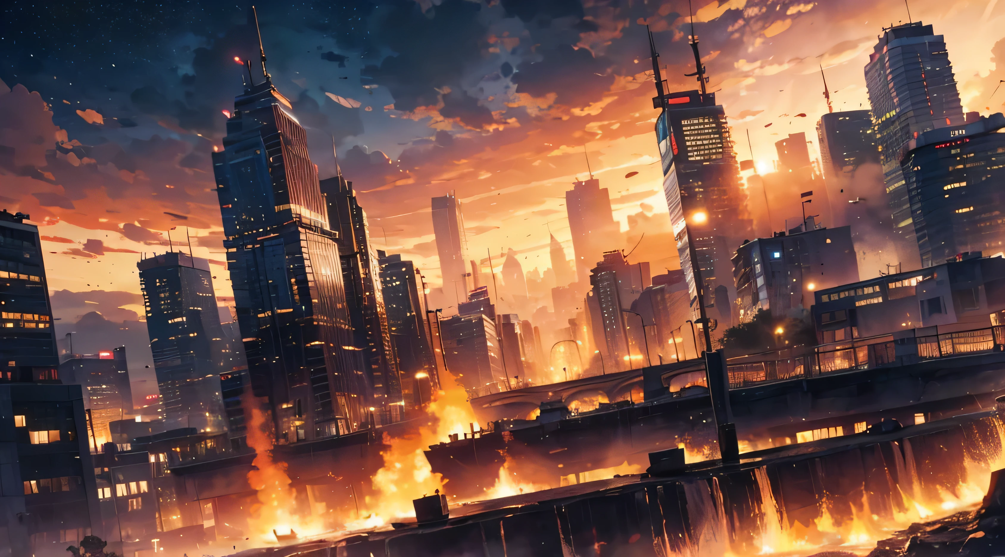 Brennende Stadt, chaos, apokalypse