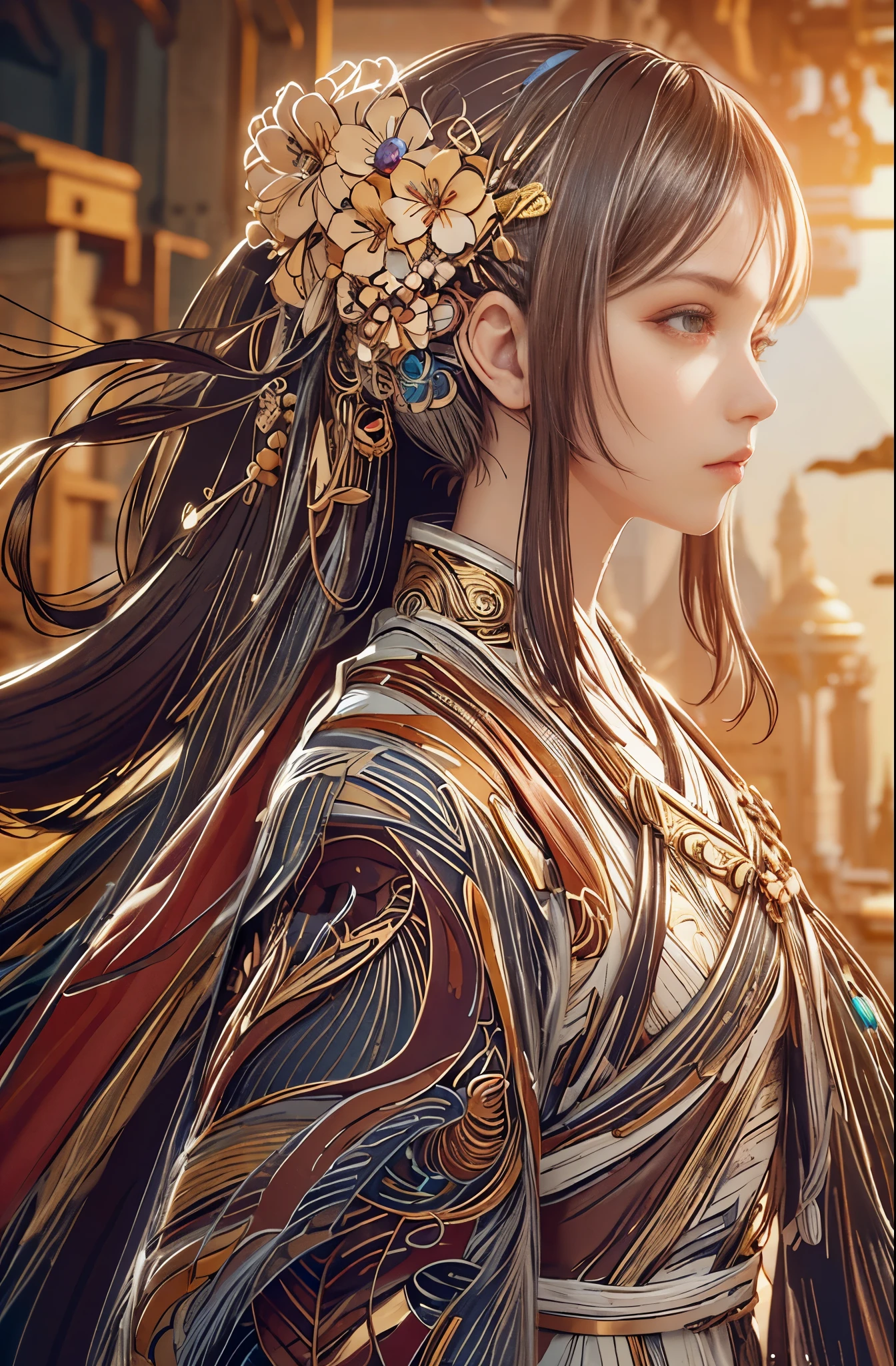 A semi-transparent ethereal mechanical girl, futuristic girl, mechanical joints, futuristic sci-fi background, model photoshoot style, ultra-detailed CG unified 8K wallpaper, abstract style beauty, surreal, 8K, super detailed, best quality, award-winning, anatomically correct, 16k, super detailed, portraits, landscape, HDR, studio lighting, vivid colors, bokeh