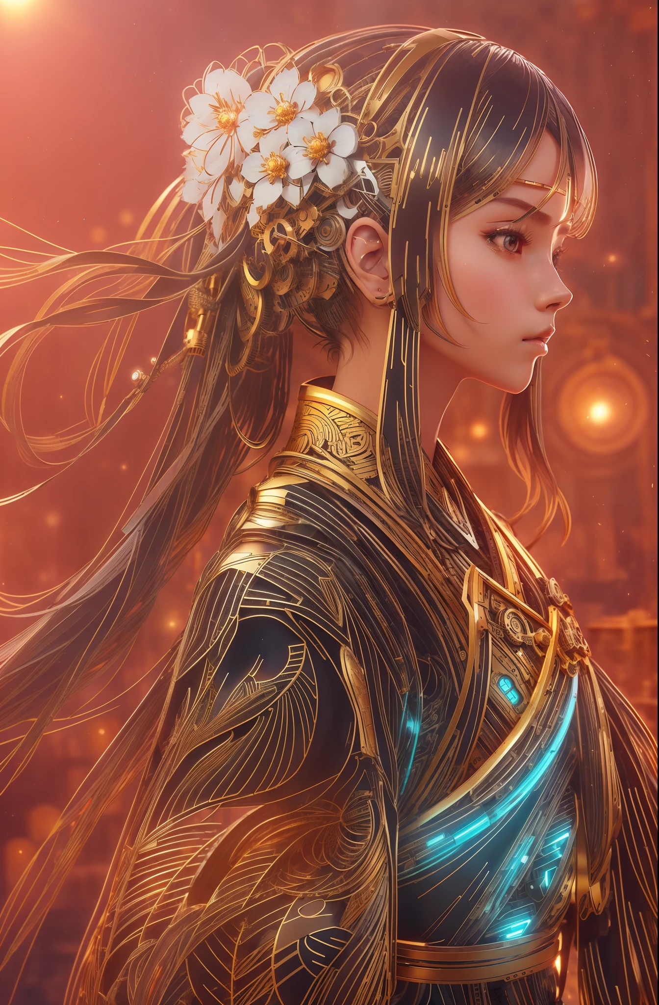 Beautiful mecha sci-fi girl,Pretty metallic headband jumpsuit,ultra - detailed,HighDynamicRange,hyper HD,studio light,超精细Uniformity,Focus sharp,Physical rendering,Extremely detailed description,professional,vibrant with colors,The background is blurred,like a dream艺术,Uniformity,like a dream,hyper realisitc,电影灯光,Colorful lights,3D,Octagon rendering,Meticulous and complex,Complex and detailed quality,8K,A high resolution,tmasterpiece)