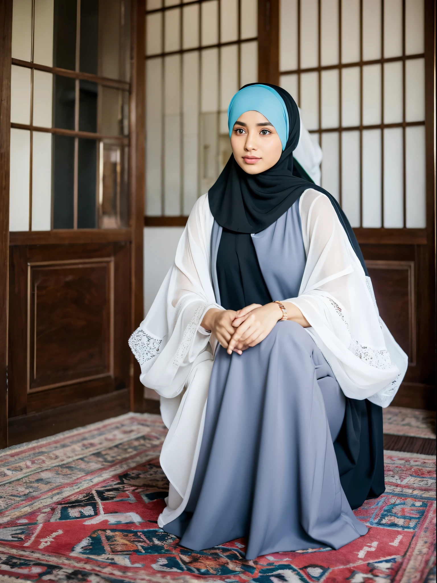 middle eastern women, hijab, gamis, office
